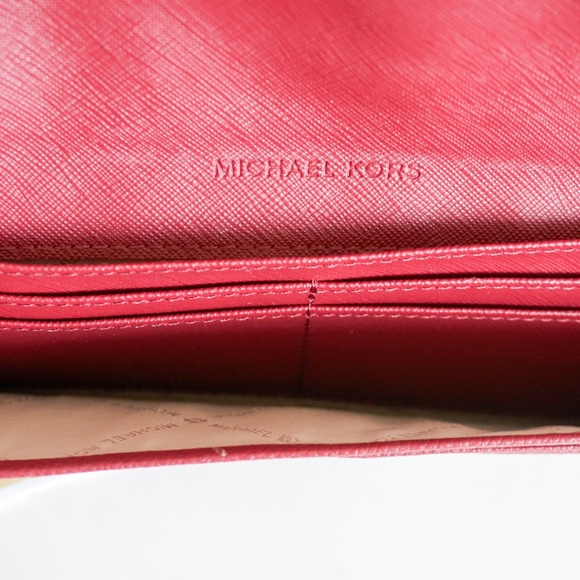 Michael Kors Hayes Flat Leather Wallet Mulberry - Picture 5 of 8